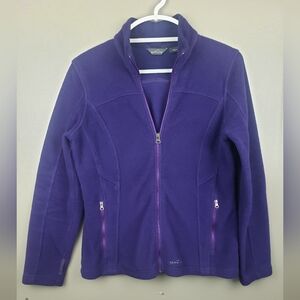 Eddie Bauer Womens Fleece Jacket Size Medium Purple Polartec Polyester 2012